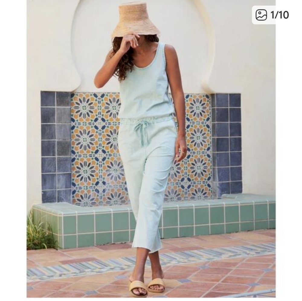 Frank & Eileen Jumpsuit in Sea Foam‎ Stain Size Medium Resortwear